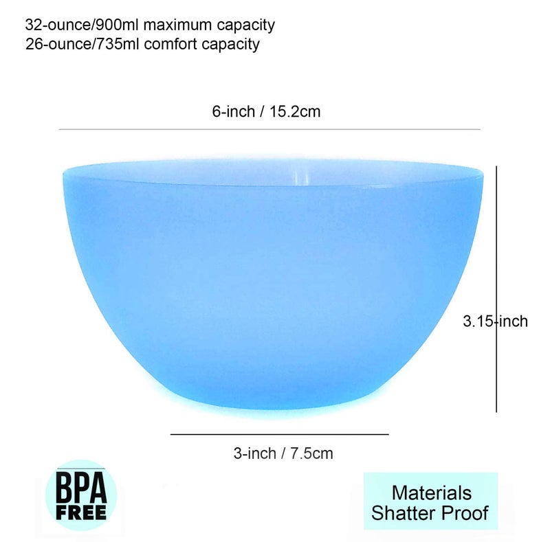 KX-WARE Plastic Bowls set of 12 - Unbreakable and Reusable 32oz/6 inch Plastic Cereal/Soup/Salad Bowls in 6 Assorted Color | Dishwasher Safe, BPA Free - Image 2